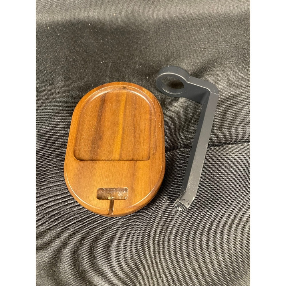 Wooden Smartwatch Charging Stand with Valet Tray Minimalist Desk Organizer Brown